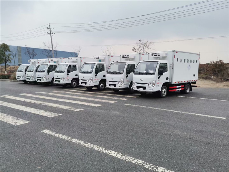 程力冷鏈專業(yè)廠7臺(tái)躍進(jìn)小福星醫(yī)療廢物轉(zhuǎn)運(yùn)車發(fā)車